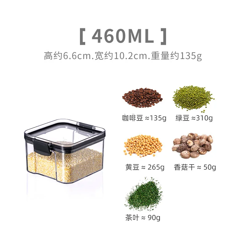 460~1800ml Stackable Storage Box Transparent Kitchen Containers