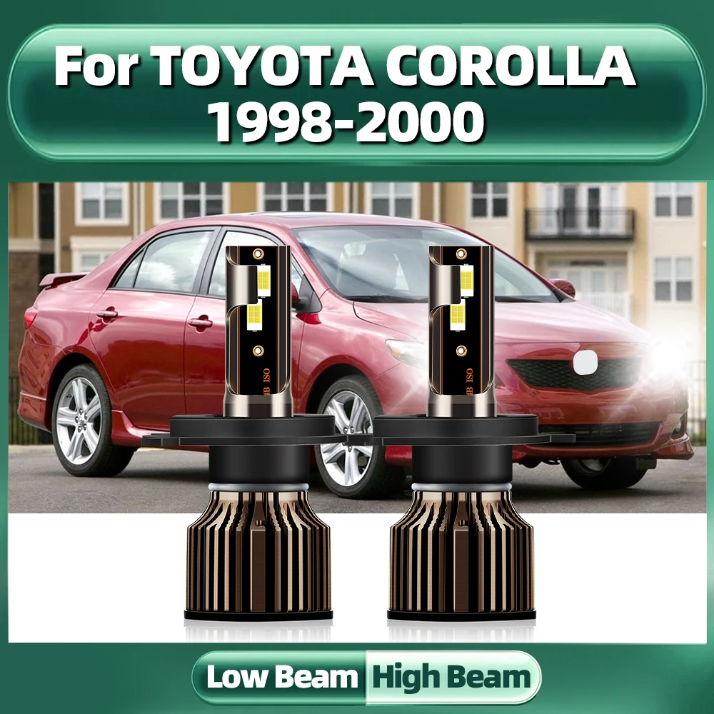 

TEENRAM Car LED Headlight Lamp Bulb 6000K 20000lm Lamp 9003/H4 High Low Beam All-in-one Headlamps For TOYOTA COROLLA 1998-2000