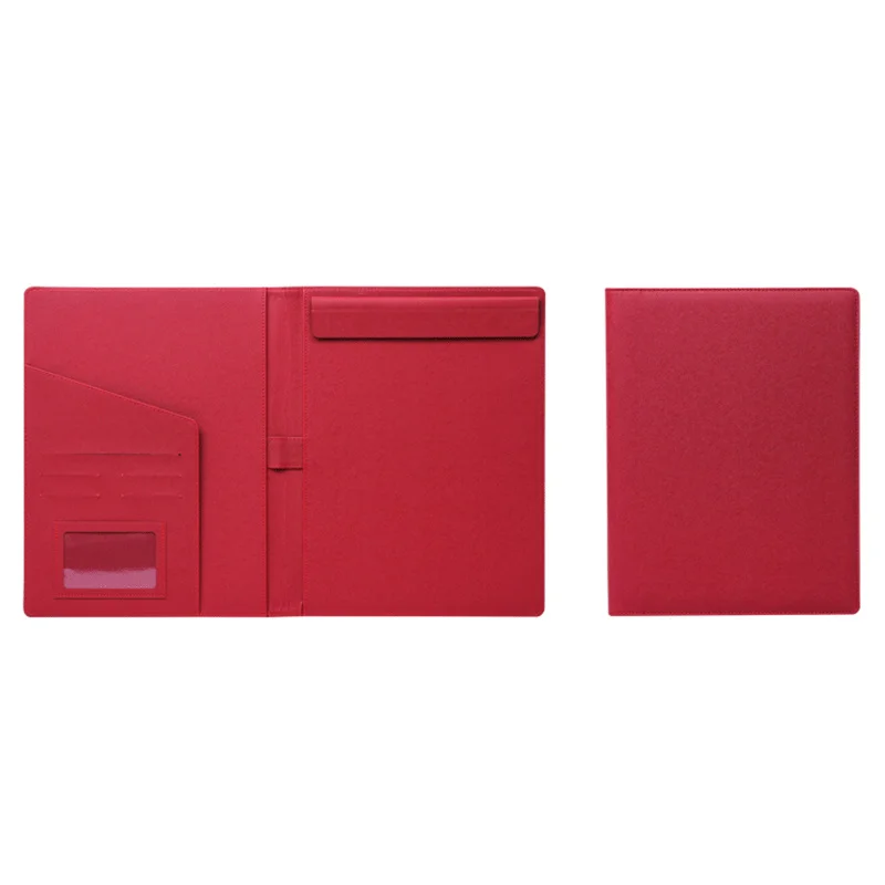 Free Custom Portfolio New Style A4 File Holder Note Pad Paper 30 Sheets Portable Business Document Bag Fashion ID Card Holder