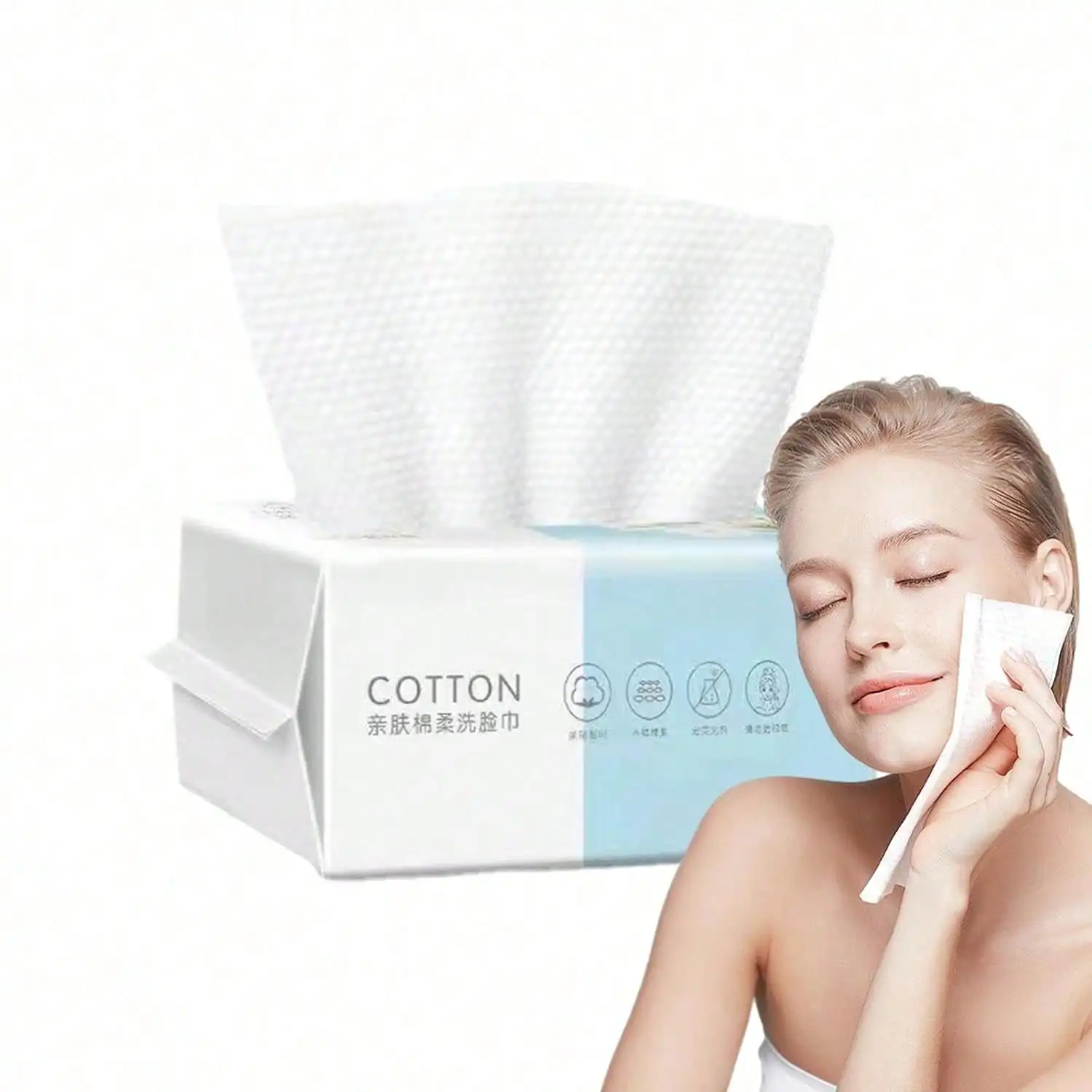 1pc Disposable Face Towels, Wet And Dry Dual Use,Clean Facial Wipes For Sensitive Skin, Facial Cleansing Towels
