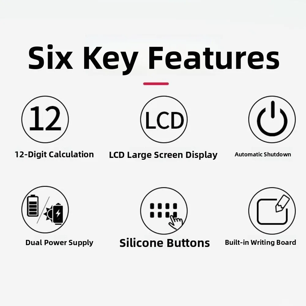 2in1 과학 계산기 접이식 지울 수 있는 사무용 LCD 드로잉 패드 12자리 디스플레이와 스타일러스 펜 디지털 필기 태블릿