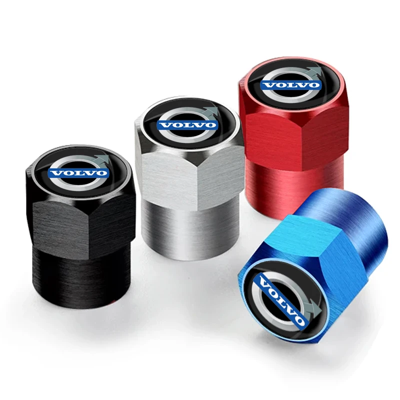 Колпачки клапанов автомобильных колес, Металлические колпачки для Volvo XC90, S60, V40, XC60, S80, S40, V70, V50, S90, T6, V60, V90, XC40, XC70, C30, 4 шт./комплект