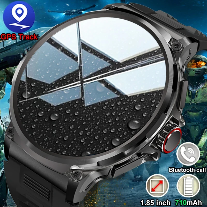 

New GPS Track Smart Watch Men 1.85-Inch Ultra HD AMOLED Screen 710 Mah Battery Bluetooth Call SmartWatch for Huawei Xiaomi