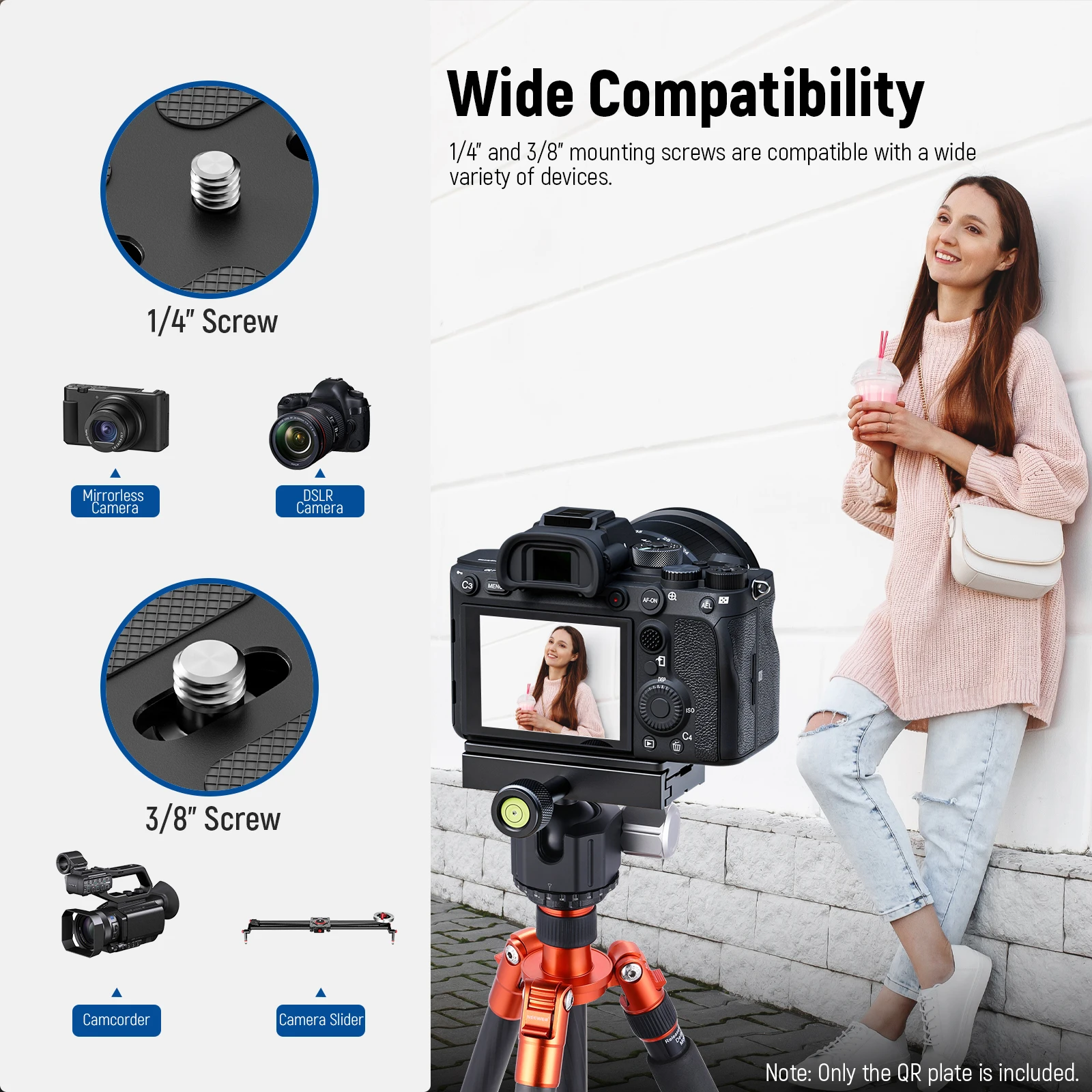 Quick Release Plate with Clamp Adapter Set QR Plate with Clamp Bubble Level For