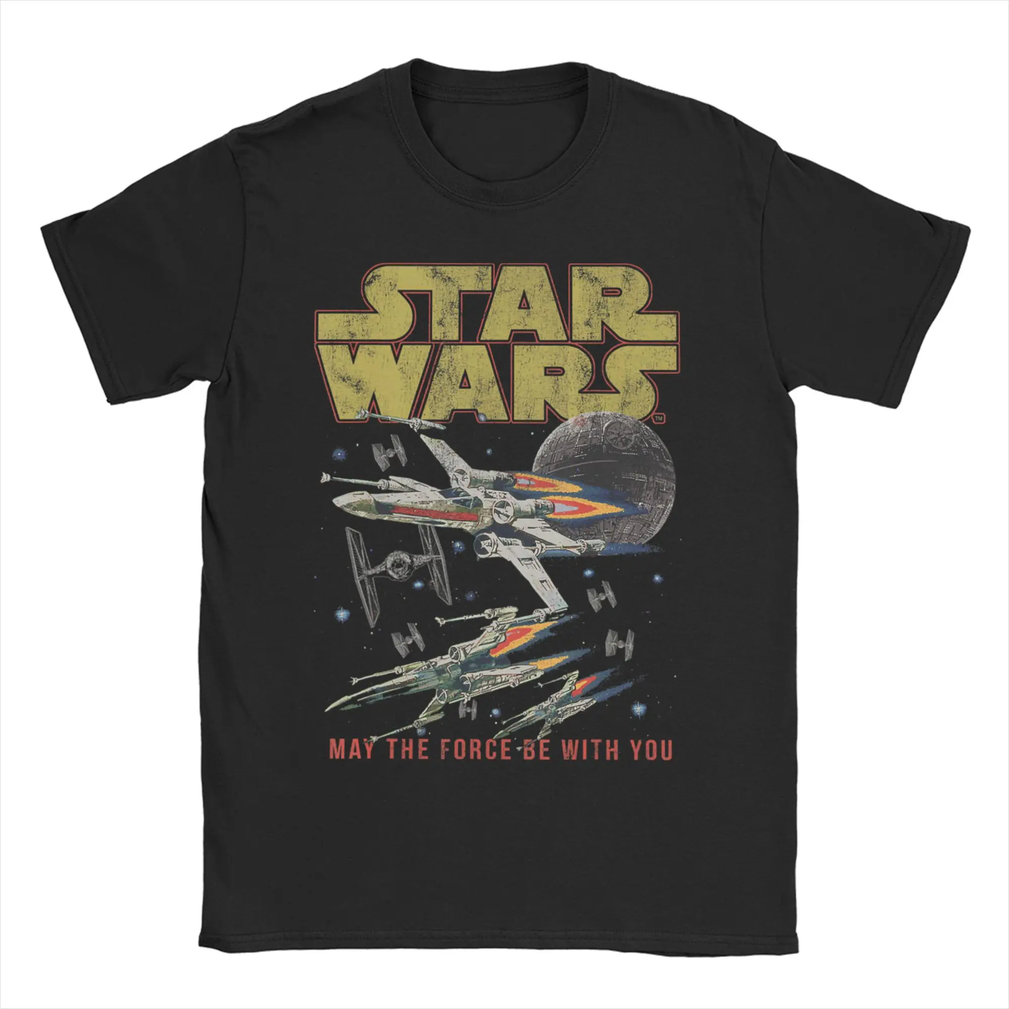 Herren Damen A New Hope X-Wing May The Force Be with You Darth Maul T-Shirts 100% Baumwolle Kleidung Rundhals-T-Shirt Geschenkidee T-Shirt