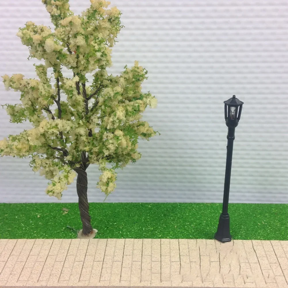 10pcs Warm White Model Street Lights Layout Lamppost Railroad Train Garden Playground Scenery LED Lamp Lighting 2