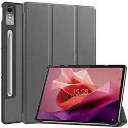 Lightweight Tri - Folding Stand Leather Tablet Case - 12.7 Inch 2023 Edition - Tab P12 2023 12.7 (GRAY)