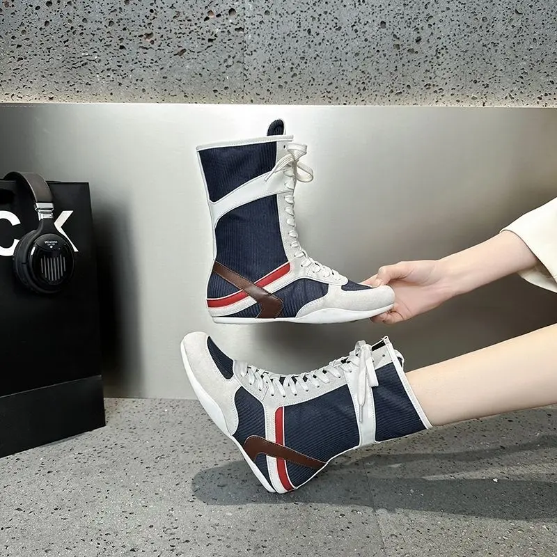Free Fighting Training Wrestling Shoes Wear-resistant Slip-resistant Sneakers Men's Women's Multi-color Large Size Boxing Shoes