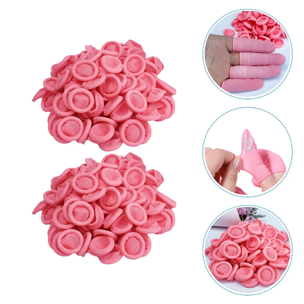 

300 Pcs Nail Latex Finger Cots Glove Protective Disposable Gloves Protectors Emulsion Fingertip