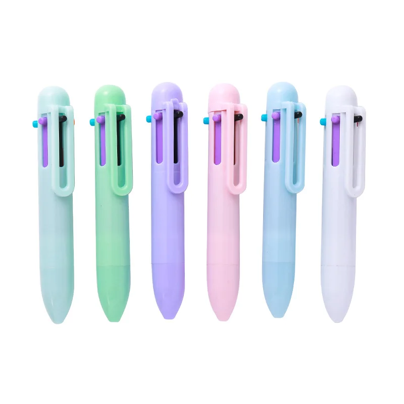 Portable Pocket Mini 6-Color Ballpoint Pen, Macaron 6-Color Pen, Student Colored Hand Account Pen ballpoint pen multifunction ballpoint pen multifunctional pen ball point pen