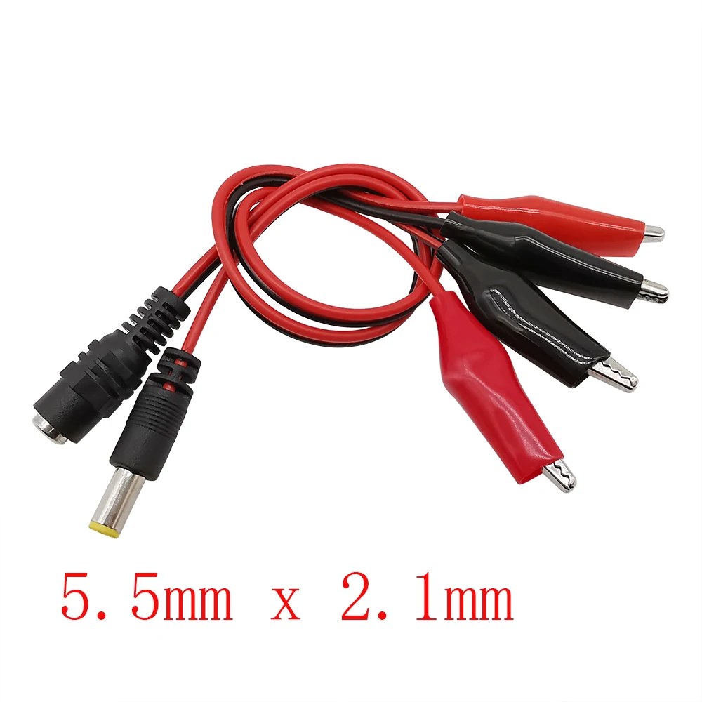 5,5 mm x 2,1 mm auf Dual-Krokodilklemmen, Drahtverbinder, DC-Stecker, Buchse, Netzteil, DC 5,5 x 2,1 mm