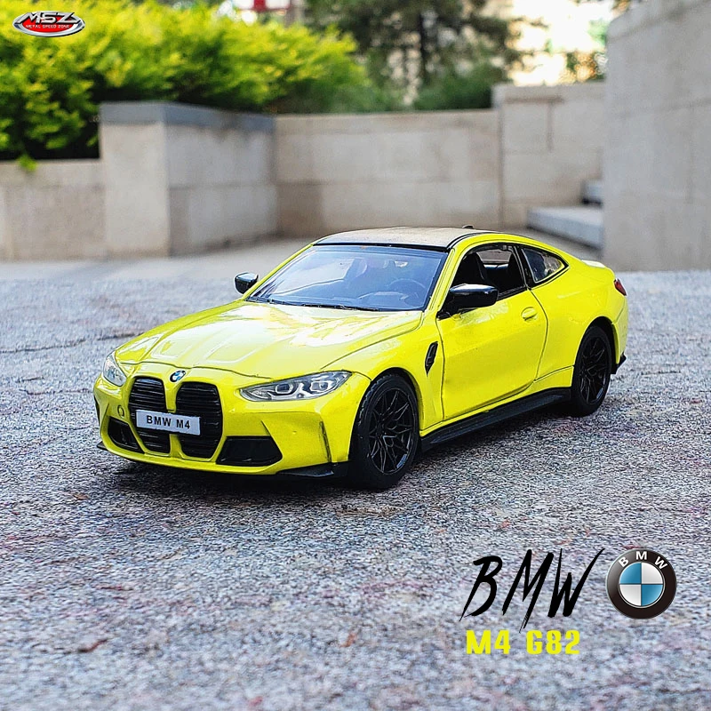 MSZ 1:32 BMW M4 G82 Pull Back Alloy Model Diecasts Metal Toy Vehicles Car Model High Simulation Collection Childrens Toy Gift