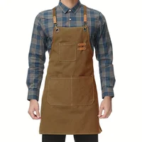Household Canvas Apron Oil-proof  Can Wipe Hands  Kitchen CookingMen Women Adult With Tool Pockets Fashion Coffee Over  apron 1