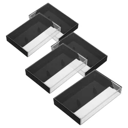 Set of 6 Vintage - Style Cassette Tape Storage Boxes - Retro Dustproof Containers (Black)