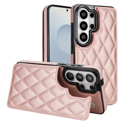 Quilted Leather Wallet Case with Card Holder - Galaxy S23+ (Pink)