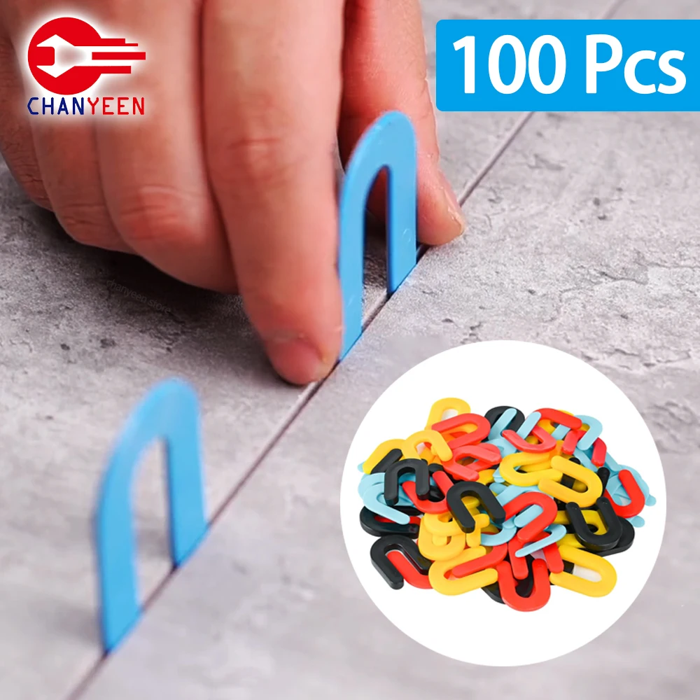 100Pcs U-Shape Reusable Tile Spacers Clips Wedge Ceramic Leveling System Floor Wall Tile Gap Fixing Construction Tools tile spacers tile leveling clips tile leveling tools
