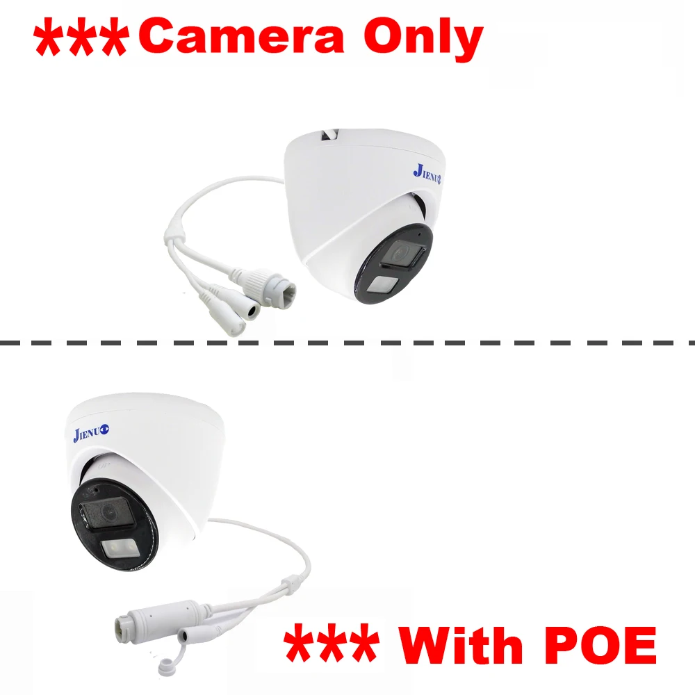 JIENUO 4K POE Camera CCTV Security Surveillance 64G 128G Full Color Night Vision Video Two-Way Audio 5MP 8MP Onvif Dome Home Cam 4