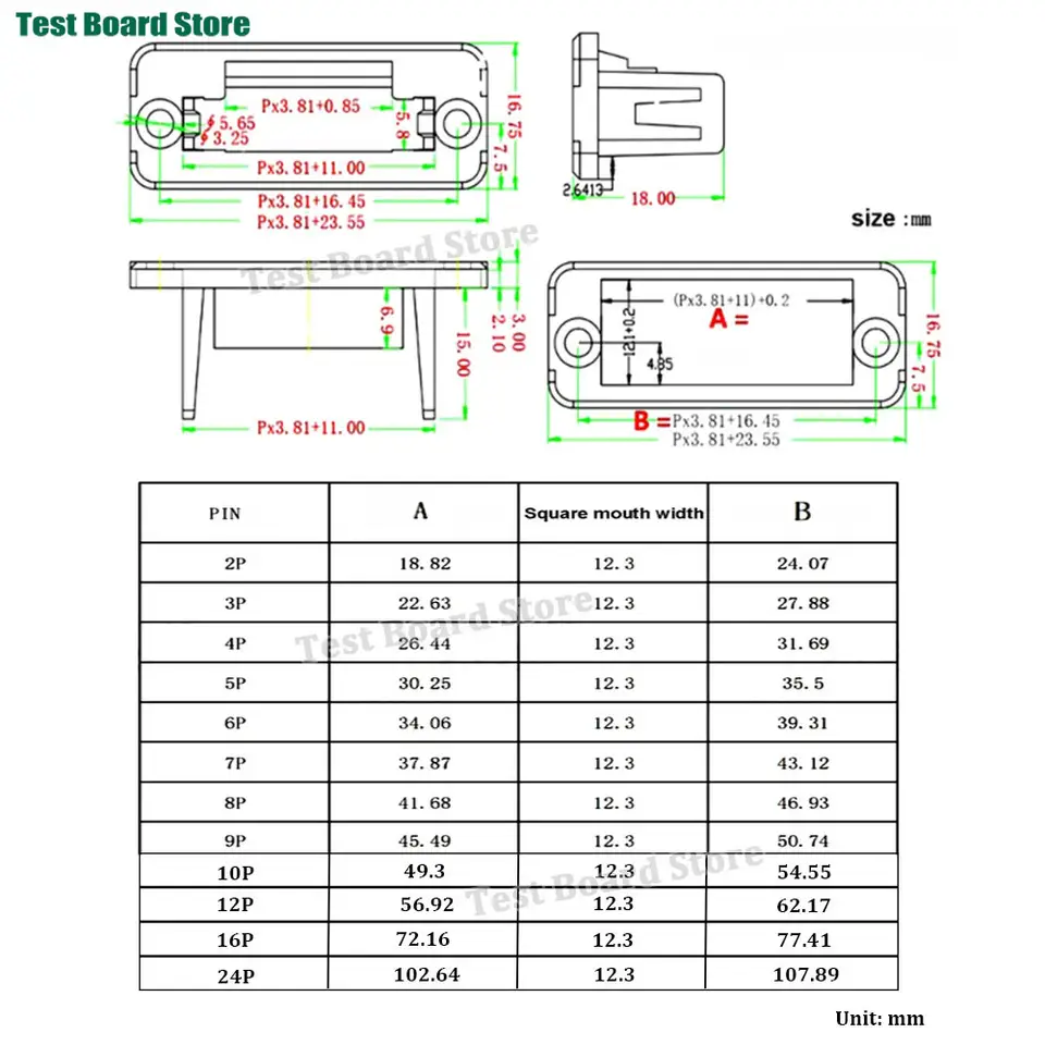 1Set 15EDGWC Pitch 3.81mm 2P/3P/4P/5P/6P/7P/8P/9P/10P/12P/16P/24P Pluggable Terminal Block Connector image 6