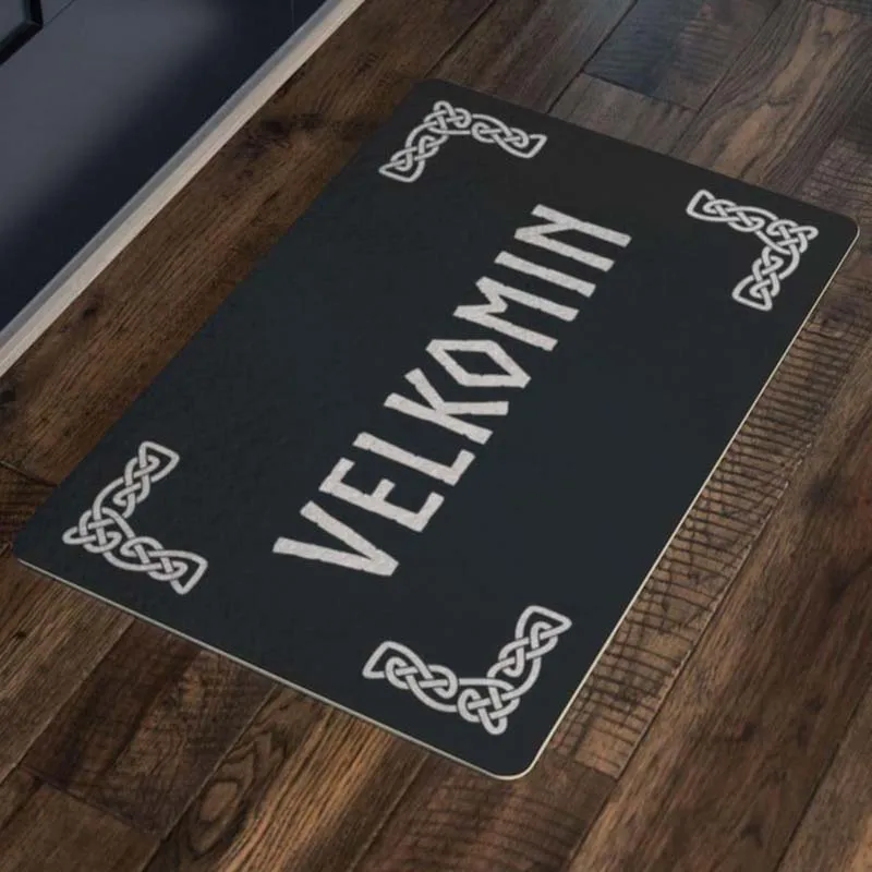 Floor Mat Old Norse Welcome Doormat Norse Pagan Rustic Viking Pagan Home Decor Asatru Wikinger Vikings Mat Welcome To Valhalla Black Mat