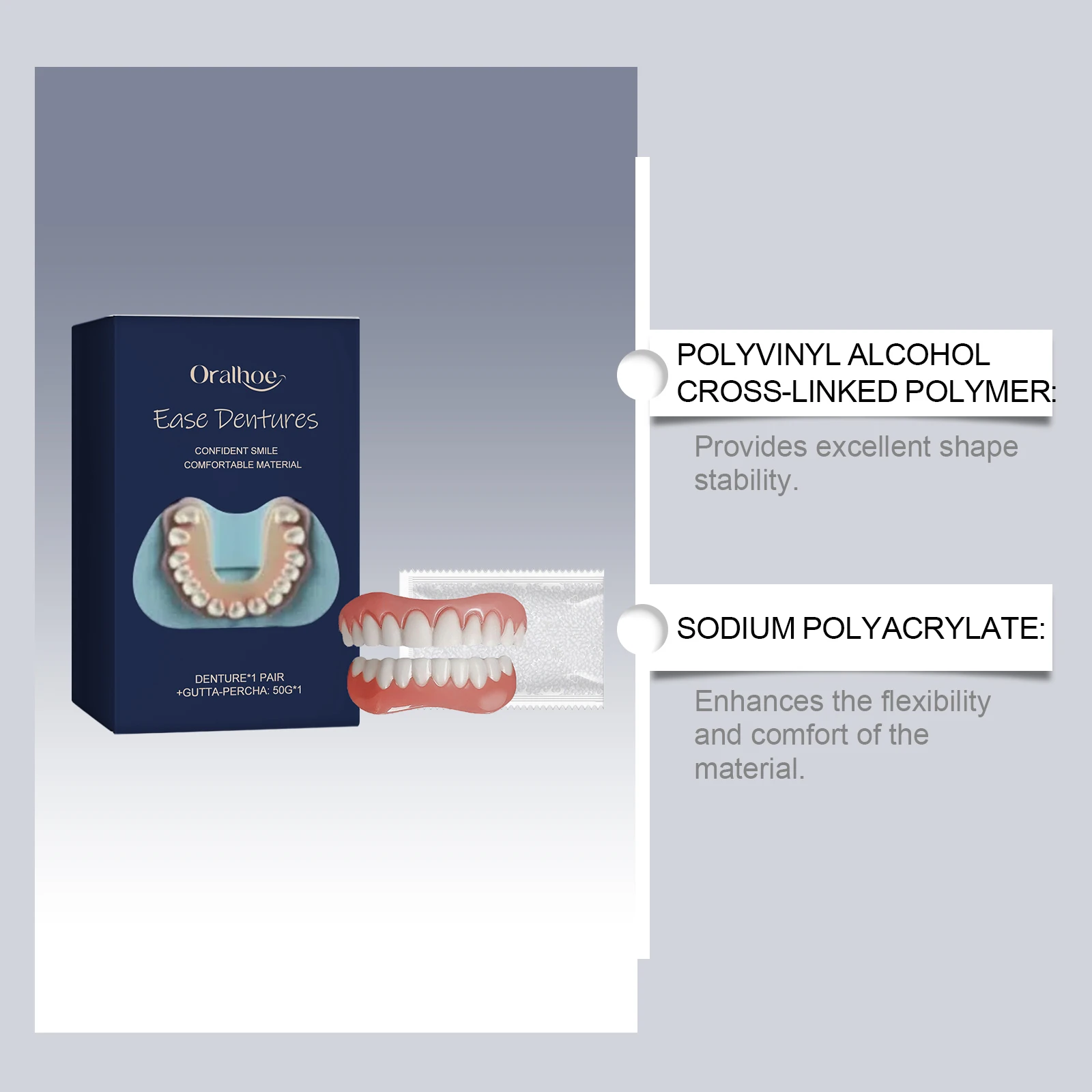 Snap-on Veneer Dentures: A Teeth Cosmetic Set for Enhancing Smile Comfort, a Denture Kit with Comfortable Material