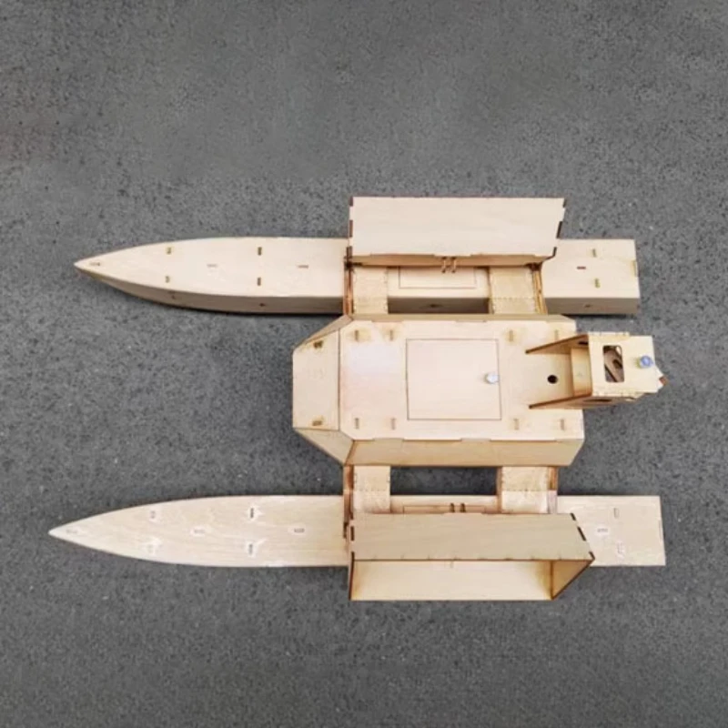 Remote Control Wind Powered Catamaran Rescue Boat Fishing Nesting Boat Model Ship Assembly Kit 4