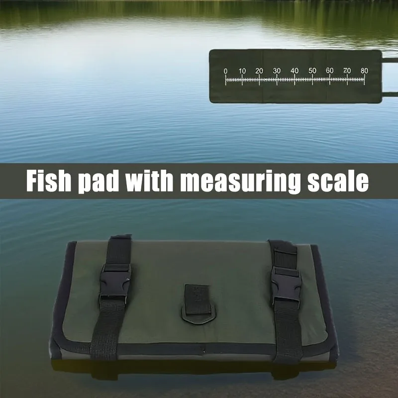 Tapis pêche avec mètre ruban pliable durable - Tapis réception carpe truite débutants pratique