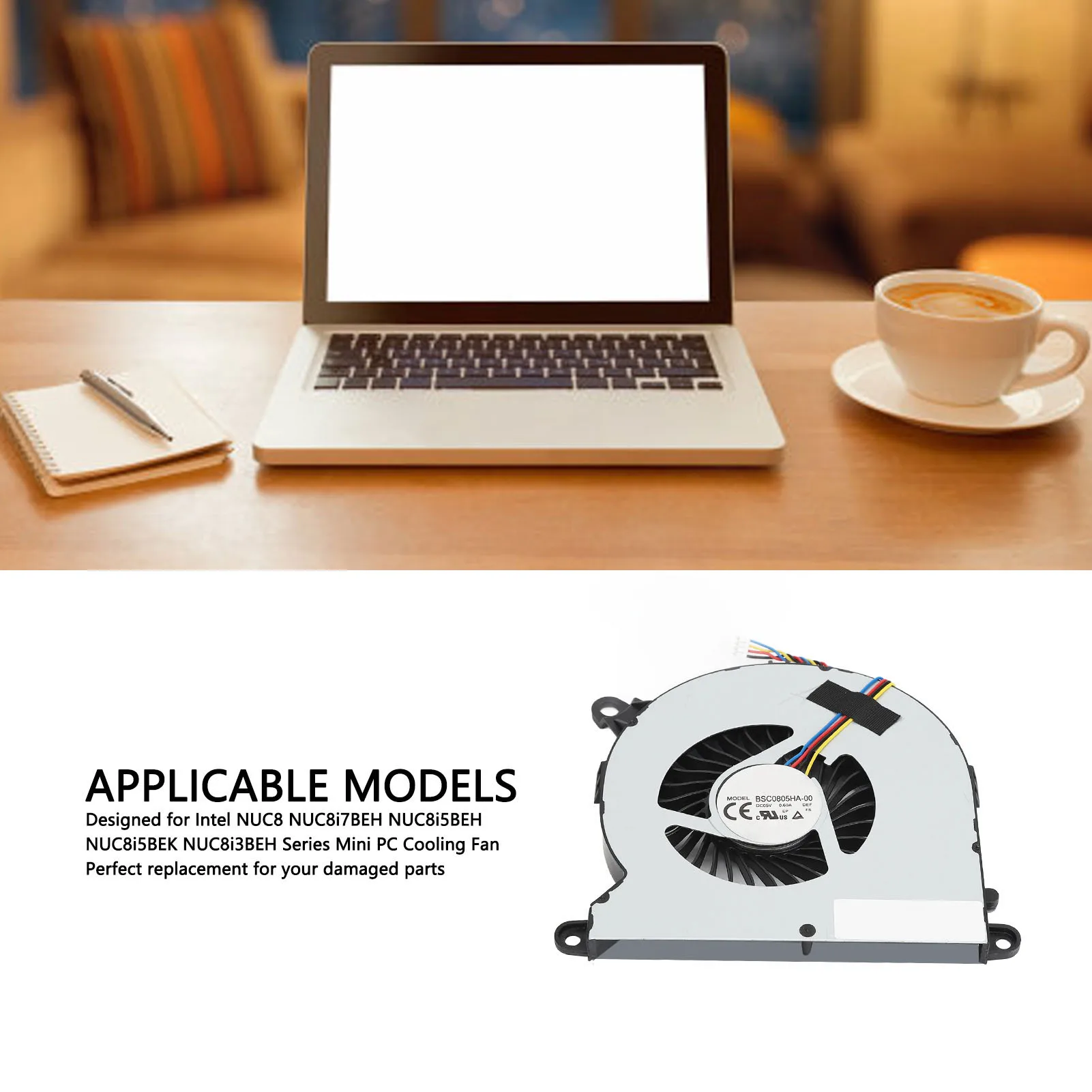 Cooling Fan Gaming Cooling Fan Desktop CPU Cooling Fan 5V 0.6A Lightweight 4 Pin for NUC8i7BEH NUC8i3BEH