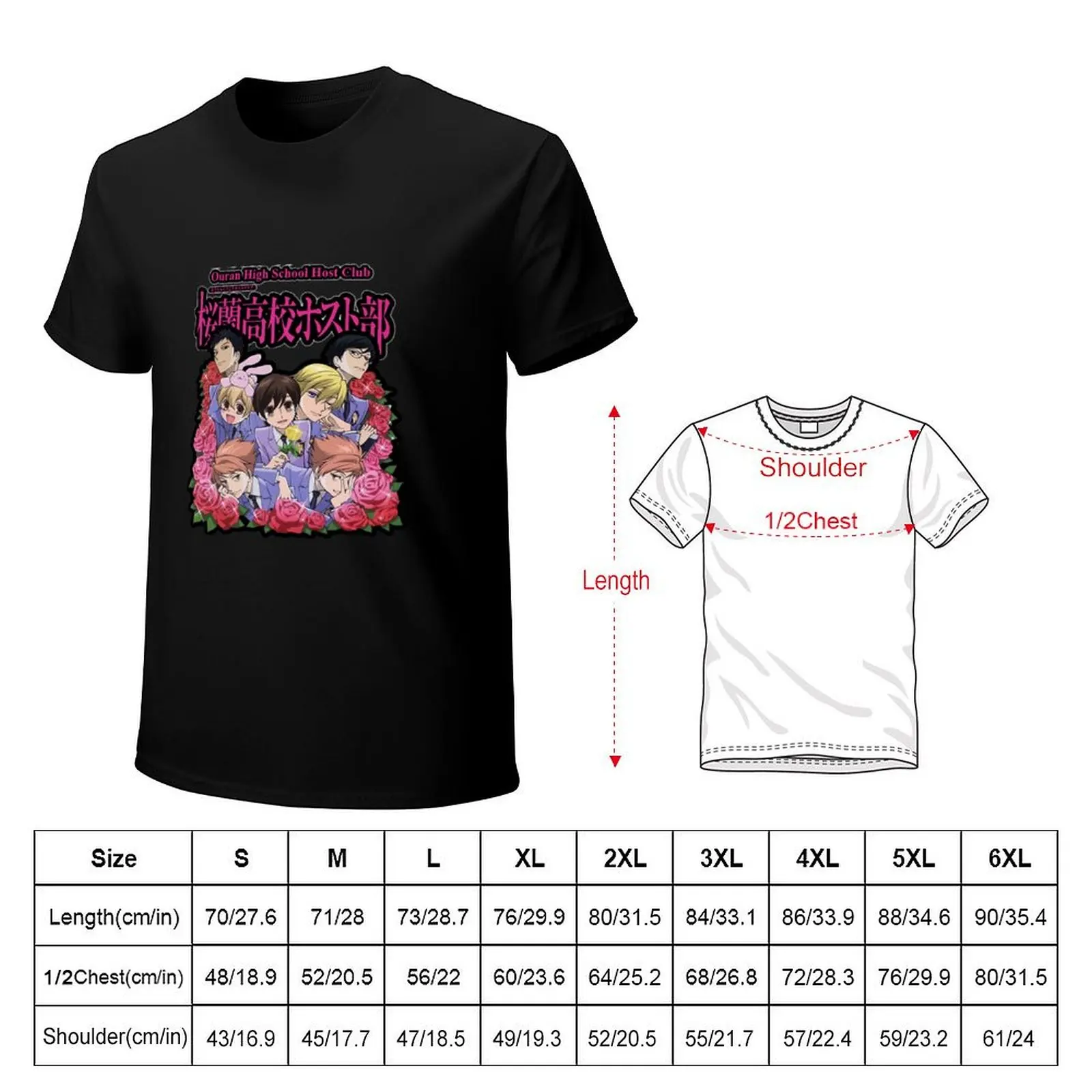 Фото Футболка Club h?te du lycée d & x27;Ouran, летние топы, летняя одежда, мужские футболки оверсайз №2