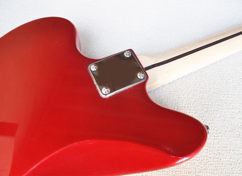 6 Strings Electric Guitar with Rosewood Fretboard Red Pearl Pickguard Customizable Metal Red
