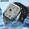 SANDA Men Watch Digital Creative Square Women Watch Sports Military Electronic Wristwatch 50M Waterproof Multifunction Clock 1