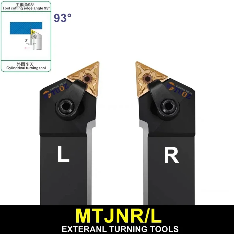 

TUOZ External Turning Tool MTJNR MTJNL 2525M16 2525M22 MTJNR2525M16 MTJNL2525M22 25MM Turning Lathe Tool Holder for TNMG Inserts