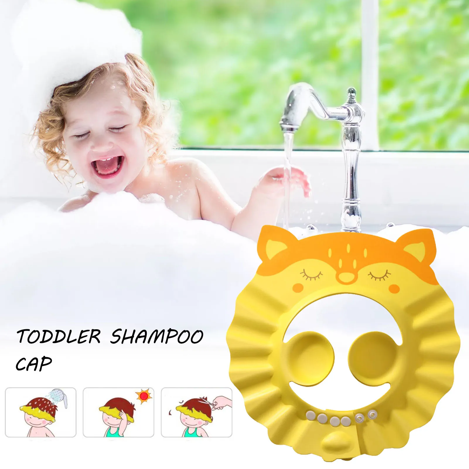 Baby Shower Cap Baby Bathing Cap With Ear Protection Wash Bath Shield Visor Hat Adjustable Bathing Tub Head Protector For hair wash hat,shampoo shower cap,hair wash shield