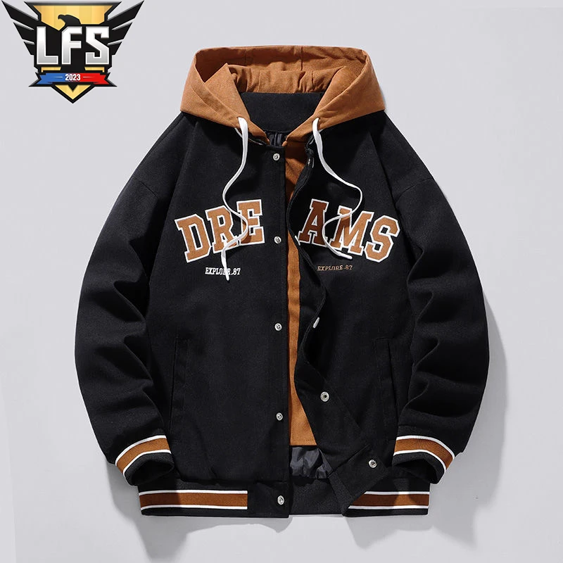 

Men's Fashion Casual Hoodie 2023 New Popular Letter Embroidered Jacket Youth Sweater American Jacket Men Clothing Winter