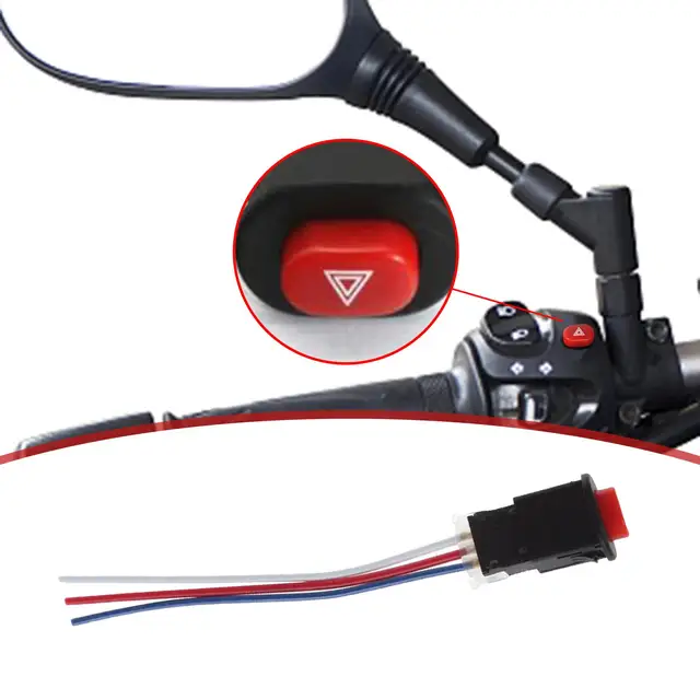Motorcycle Hazard Light Switch Push Button Switch Controller Accessories Reliable Performance for Motorcycle ATV Handlebar 4