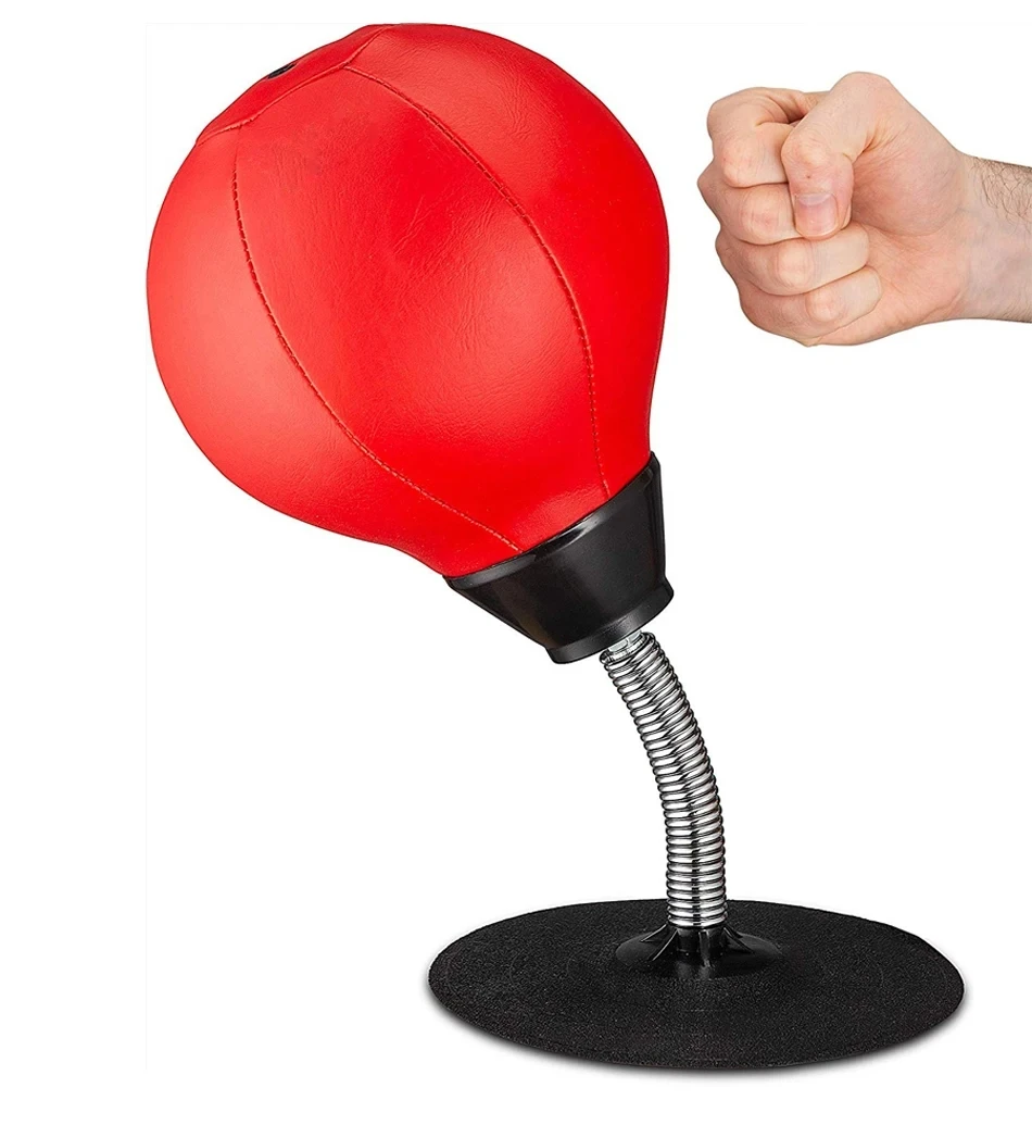 Stress Buster Desktop Punching Ball With Suctions, Inflatable Stress Relief Boxing Ball Muay Tai MMA Exercise Sports Equipment