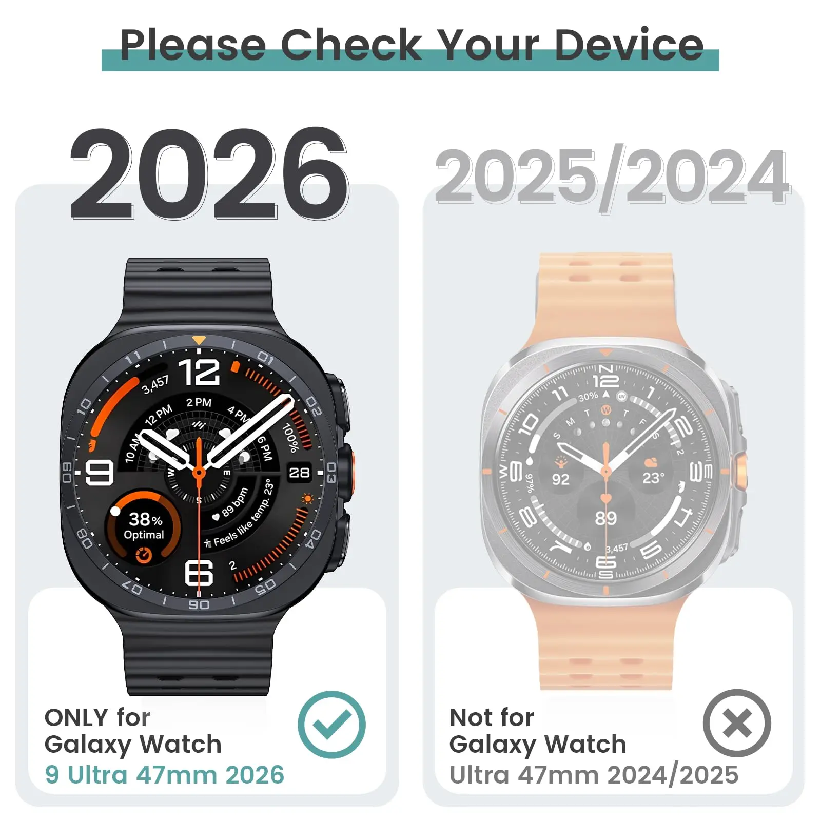 Premium Tempered Glass + PC Protective Case for Smartwatch - Ultra Durable Bumper Cover