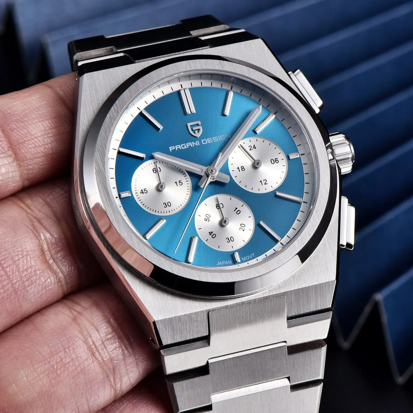 PAGANI DESIGN 2023 Pd1761 Classic Men Sport VK63 Quartz Watch Stainless Steel Sapphire Waterproof Clock Relogios Masculinos