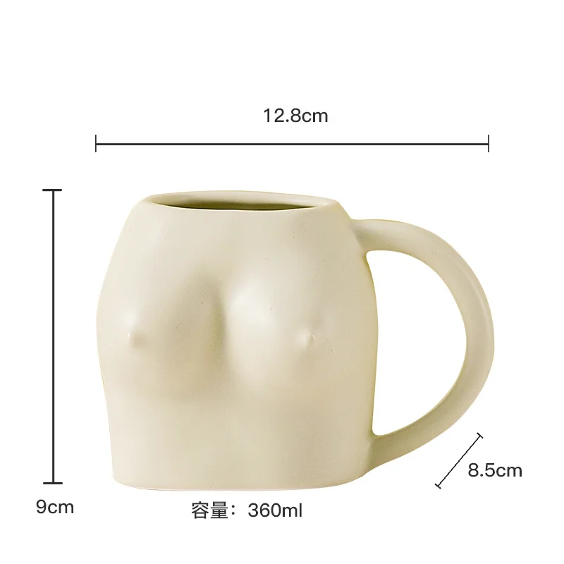 Creative Nordic Milk Cup Household Minority Ceramic Cup Female Body Chest Fist Water Cup Living Room Decoration Accessories