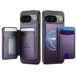 Premium Wallet Case with Magnetic Closure, RFID Blocking Card Holder, and Detachable Kickstand - Shockproof Protection - Google Pixel 10 (Purple)