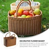 Home Shopping Basket Hand Vegetable Basket Decorative Woven Basket Flower Arrangement Basket Imitating Rattan Picnic Bag 4
