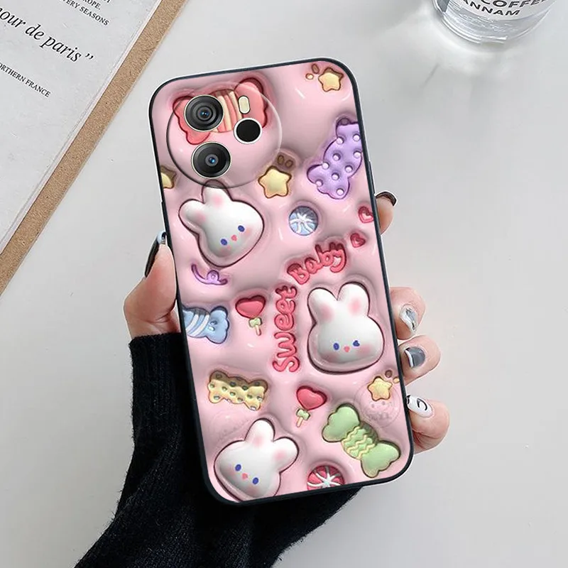 Cute Cartoon Soft Silicone Back Case - Fashionable Phone Cover Etui s