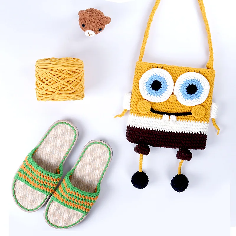 2Pcs Hand Knitting Thin Velvet yarn Crocheting Chenille yarn Crochet mat amigrumi slipper line knit sweater blanket thread 2