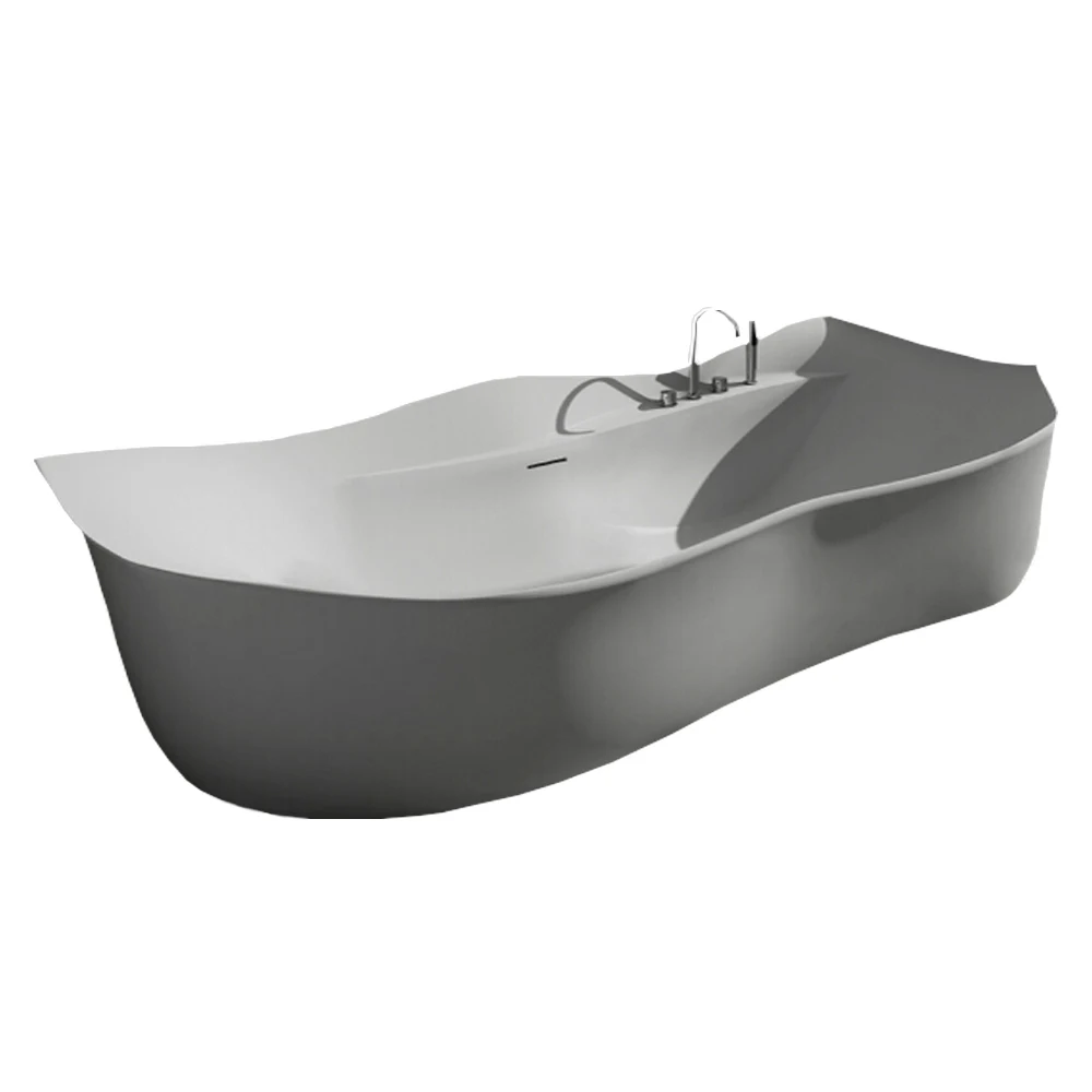 

2050x880x630mm Solid Surface Stone CUPC Approval Bathtub Rectangular Freestanding Corian Matt White Finishing Tub RS6537B