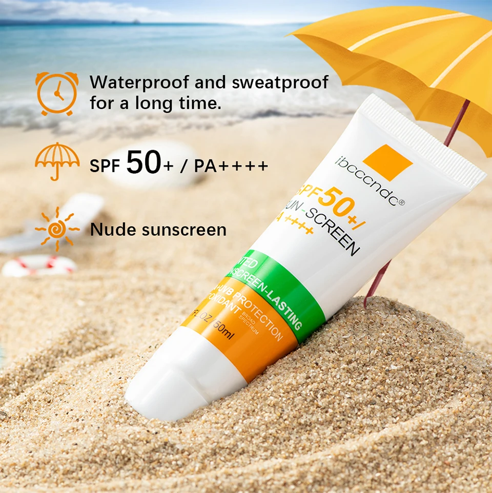 Sb741f1d4199c4c359ce171aee5157f58L New Tinted Facial Sunscreen Cream Spf 50 Oil Free Anti UVA/UVB Body Face Sunscreen Hyaluronic Acid Skin Care 50g
