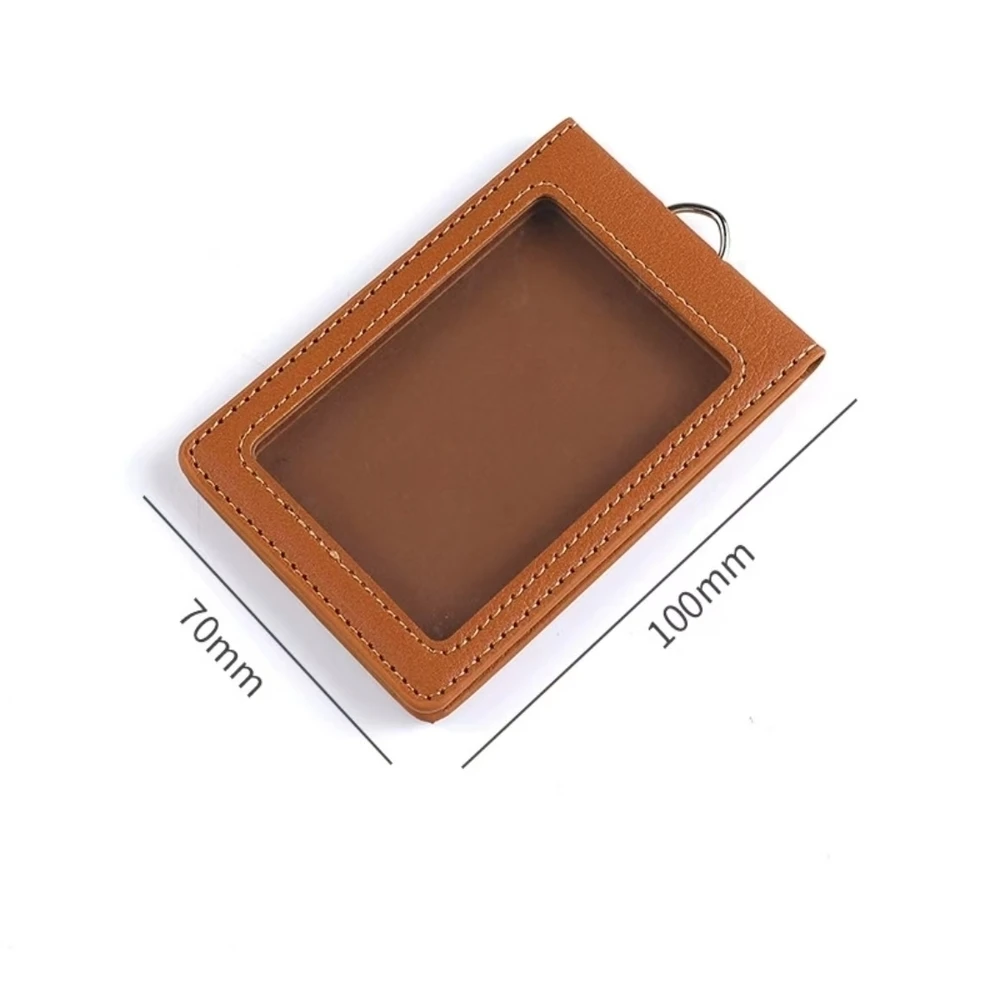 Pu Leather Id Credit Bank Card Holder Students Bus Card Case Lanyard Identity Work Name Business Badge Cards Cover