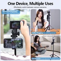 Ulanzi MT-78 1.85m Camera Phone Tripod With Quick Release Plate Bluetooth Remote Controller Double Cold Shoe for Mini Fill Light 3