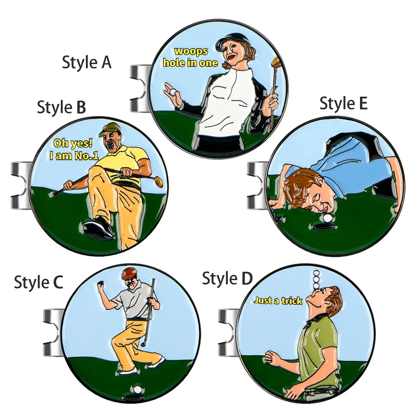 Golf Ball Marker Hat Clip Novelty Metal 25mm Golf Ball Mark Tool Training Aid Cap Holder Golfer Gift Accessories