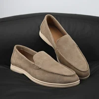 Men's Suede Leather Comfort Loafers, Flat Casual Slip-on Shoes, Fashion Suede Flats, Classic Round Toe Soft Leather Loafers 2025