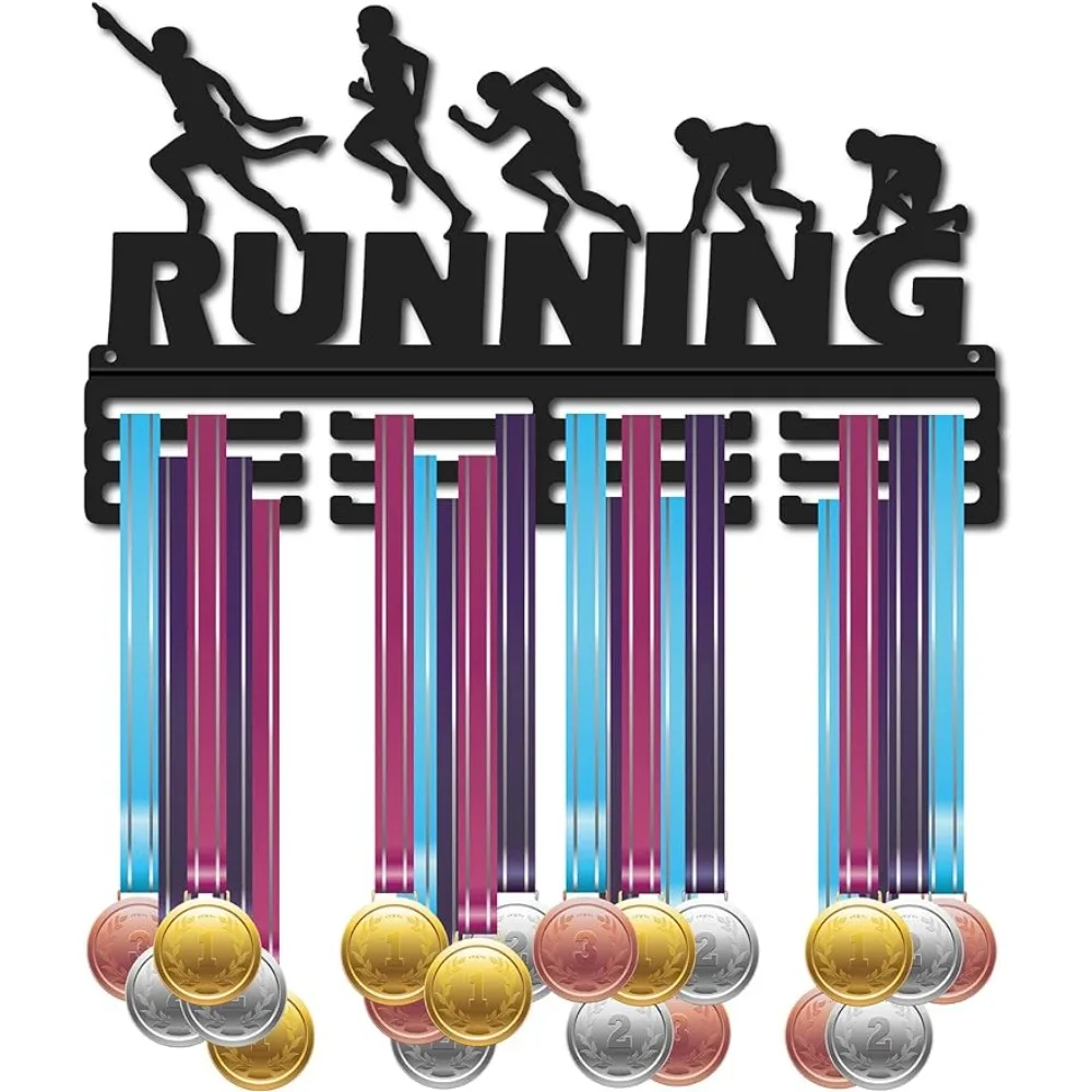 Running Medal Hanger Display Sports Medal Holder Over 60+ Medals Award Iron Holder Rack Frame Wall Mounted Hanging for Medalist