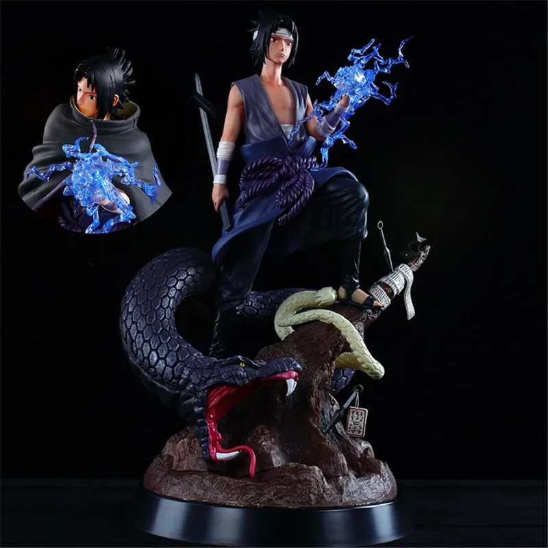 

Anime Naruto Uchiha Sasuke GK Burning Wind Double Head PVC Action Figure Collectible Model Doll Toy 32cm